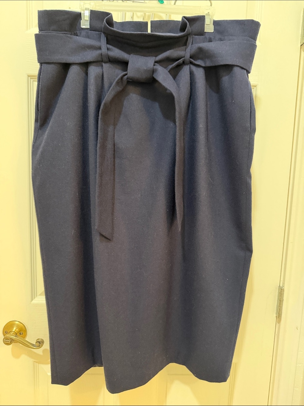 Boden Melina Paper bag Skirt - Wool Navy Sz 16 - Picture 7 of 10